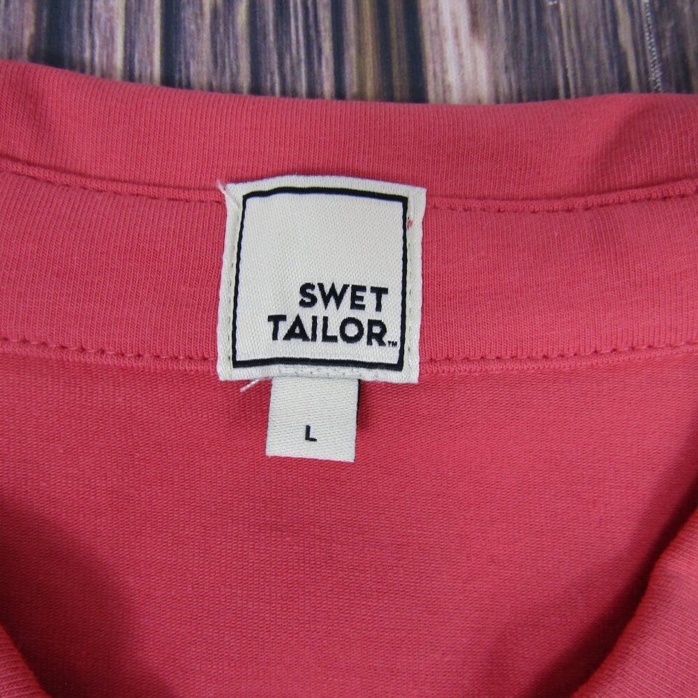 Swet Tailor Polo Shirt Mens Large Red‎ Short Sleeve Cotton Spandex Casual Top - Picture 5 of 8